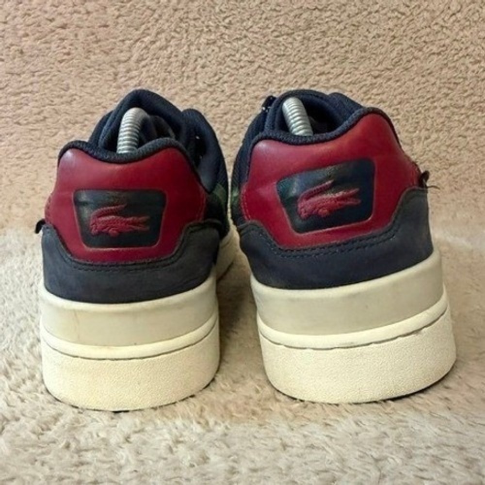 Lacoste T-Clip 0121 6 Mens Navy Green Burgundy Sneakers 7-42SMA00677B4 Size 10 - Picture 5 of 9